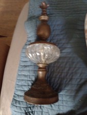 Glass orb brass table - glass, decore