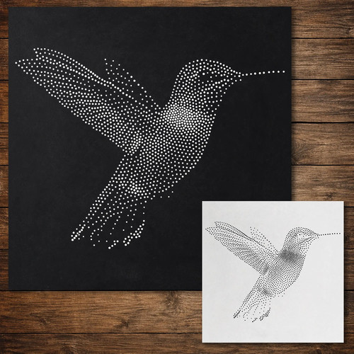 Hummingbird stipple art - hummingbird,