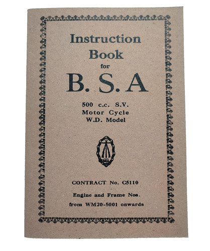 Bsa m20 instruction book - bsa,