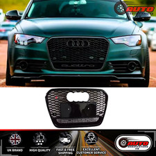 Audi RS6 Style A6 S6 C7 Front Main Grille Honeycomb Mesh Grill Gloss Black 13-15