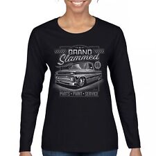 Grand Slammed Classic Pickup Women's Long Sleeve T-shirt Hot Rod Custom Truck