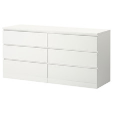 IKEA Malm Chest of 6 Drawers Durable Heavy Duty Storage Solution 160x78 cm