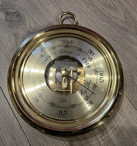 Vintage brass barometer - vintage,