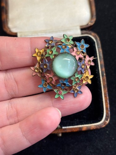 Antique czech brass - czech, enamel