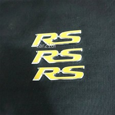 3x Chrome RS Yellow Silver Big