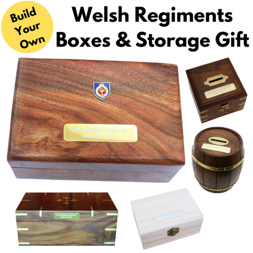 Welsh regiments wooden boxes - welsh,