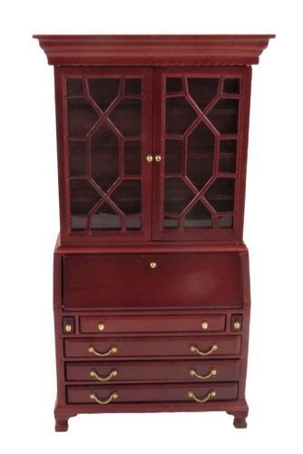 Dolls house mahogany bureau - dolls,
