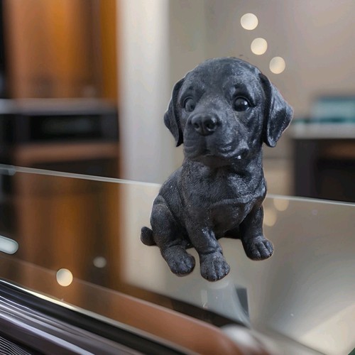 Figurine dog black male - figurine,