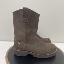 Polo Jeans Wellington Pull On Boots Men 8 D Work Western Brown Suede Leather