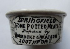 Small size Horrocks & Watson Southport Springfield meat paste pot c1910