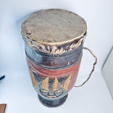 Vintage Genuine African Drum Antique Musical Instrument Music Tribal 40 x 23 cm