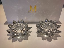 Julien Macdonald small mirrored lotus flower tealight candle holders