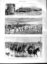 Old Antique Print 1891 Mashonaland British South African Army Fort Tuli 19th