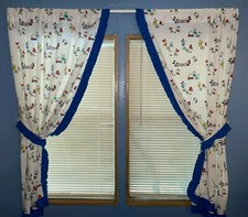 Ultra Rare Vintage 1984 Disney Babies Nursery 2 Piece Curtain Set w/Tie Backs