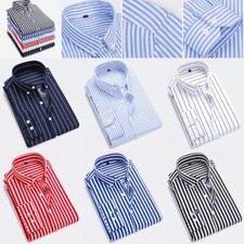 Men's striped shirt button