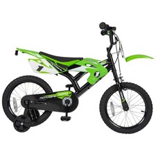 16 Inch Moto X Motocross Style Bike Green Kids Toy Bicycle Outdoor Ride Training