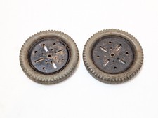 2 X Meccano Grey Rubber Tyre On 3 Inch Black Pulleys Part 142b 19b Flexible