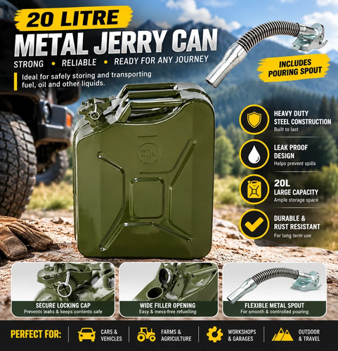 20l 6mm metal fuel jerry - 20l,