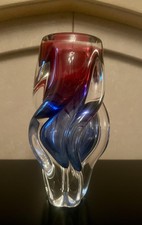 Mid century Czech Chribska  Art Glass Vase By Josef Hospodka C1970's 