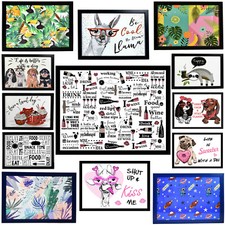 Wooden Soft Padded Cushioned Bean Bag Laptop Lap Tray Dinner Food TV Bed Tray