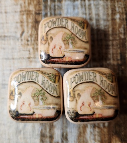 Vintage painted wood square - vintage,