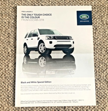 LAND ROVER FREELANDER 2 BLACK + WHITE FRAMEABLE COLLECTIBLE ORIGINAL CAR ADVERT