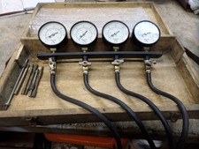 4 VINTAGE Marsh Instruments Co. Pressure GAUGES MOTORBIKE TUNING WEBER CARBS