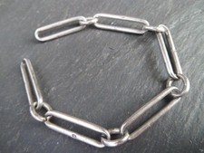 Small Antique Solid Silver Albert Pocket Watch Chain Lion Stamps 17cm 12.78g