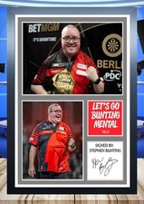 (68)  stephen bunting darts signed photograph unframed/framed reprint,
