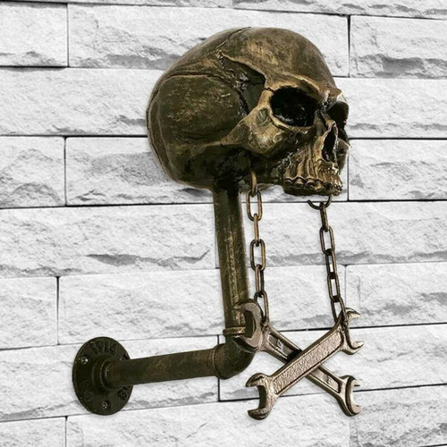 Skull helmet holder motorcycle - skull,