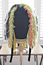 BNWT Black Dread Locks Locs Beanie Hat Warrior Ski  Snowboard Cyber Funky 58cm