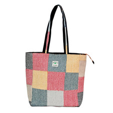 Large tote bag cotton jacquard - tote,