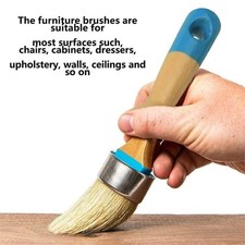 2pc Chalk and Wax Paint Bristle Brushes Set Tools Wood Furniture Home Wall Decor