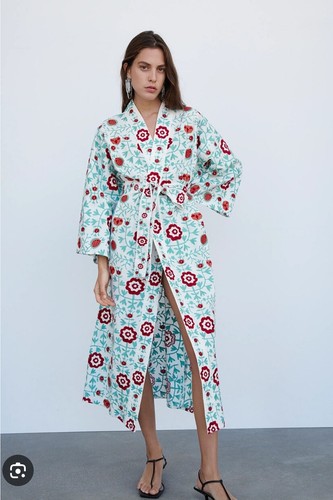 Zara embroidered floral kimono - zara,