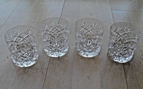 Four vintage crystal whisky - crystal,
