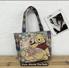 New Winnie The Pooh Vintage Style Lined Bag With Zipper And Inner Pocket