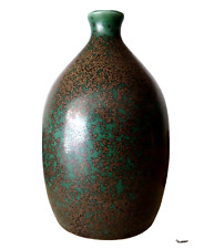 Cornish Studio Pottery Bottle Vase Turquoise Glaze Oxides Signed Alice Gaskell