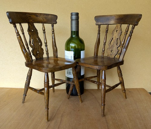 Pair vintage fiddleback