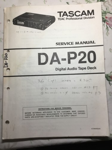Tascam p20 dat - dat, recorder