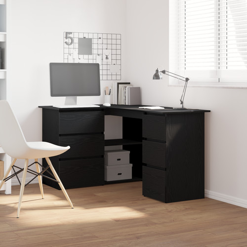 Walplus corner desk black oak - walplus,