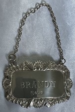 Sterling Silver Decanter Label “BRANDY” Sheffield 