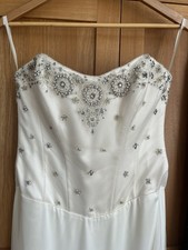 Suzanne Neville London Designer Ivory Silk Wedding Dress Size 12