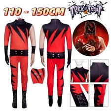 Kids Boys WWE Wrestler Kane Cosplay Costume Jumpsuit Mask Bodysuit Christmas UK