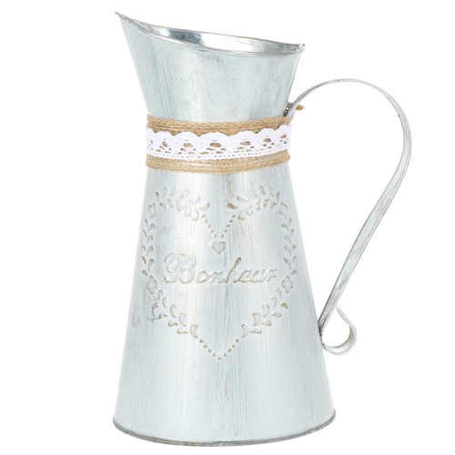 Silver iron flower vase - silver, jug
