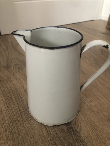 Vintage rustic enamel - enamel, jug