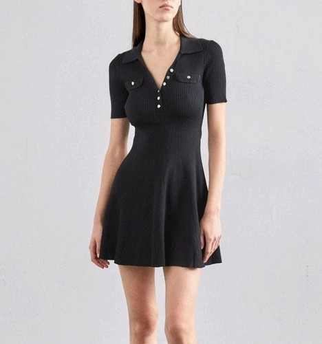 Maje black ribbed knit - black,