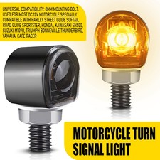 2x Motorcycle Black Amber LED
