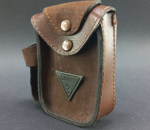 Guess brown leather belt - guess, pouch