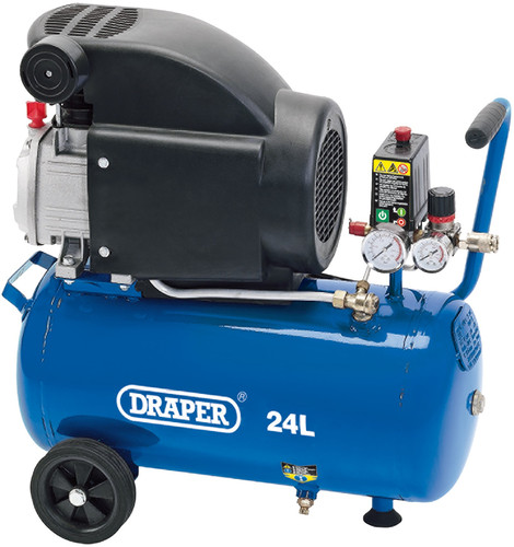 Draper air compressor 24lt 2hp - draper,