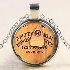 Ouija Board Spirit Glass Dome Cabochon Silver Plated Necklace 18" JP200W